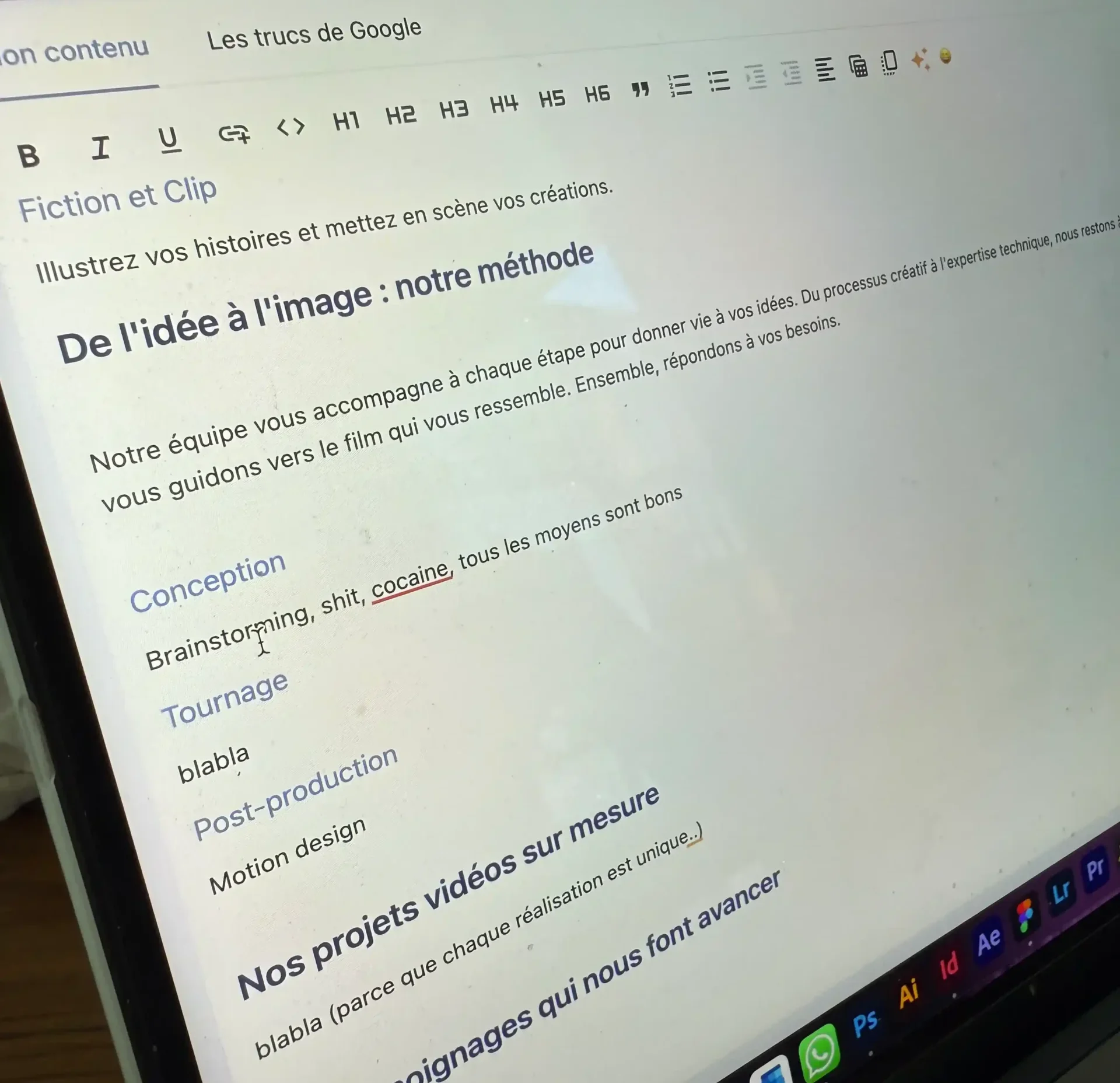 Tiffanie et Clémence travaillant ensemble sur le contenu et l’optimisation SEO du site